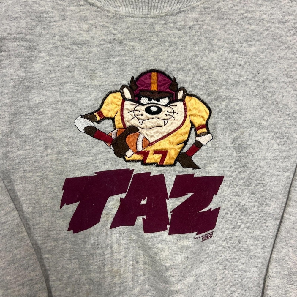 Vintage Tasmanian Devil‎ Sweatshirt Mens Large Gray 1990s - Picture 3 of 10